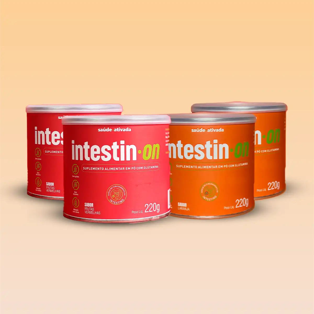 Kit 4 Intestin•On Frutas Vermelhas e Laranja